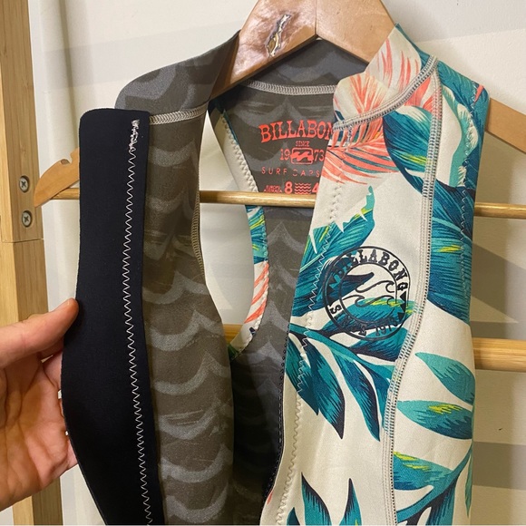 Billabong Surf Capsule Wetsuit Womens Floral Jacket Size 8 - Picture 6 of 13